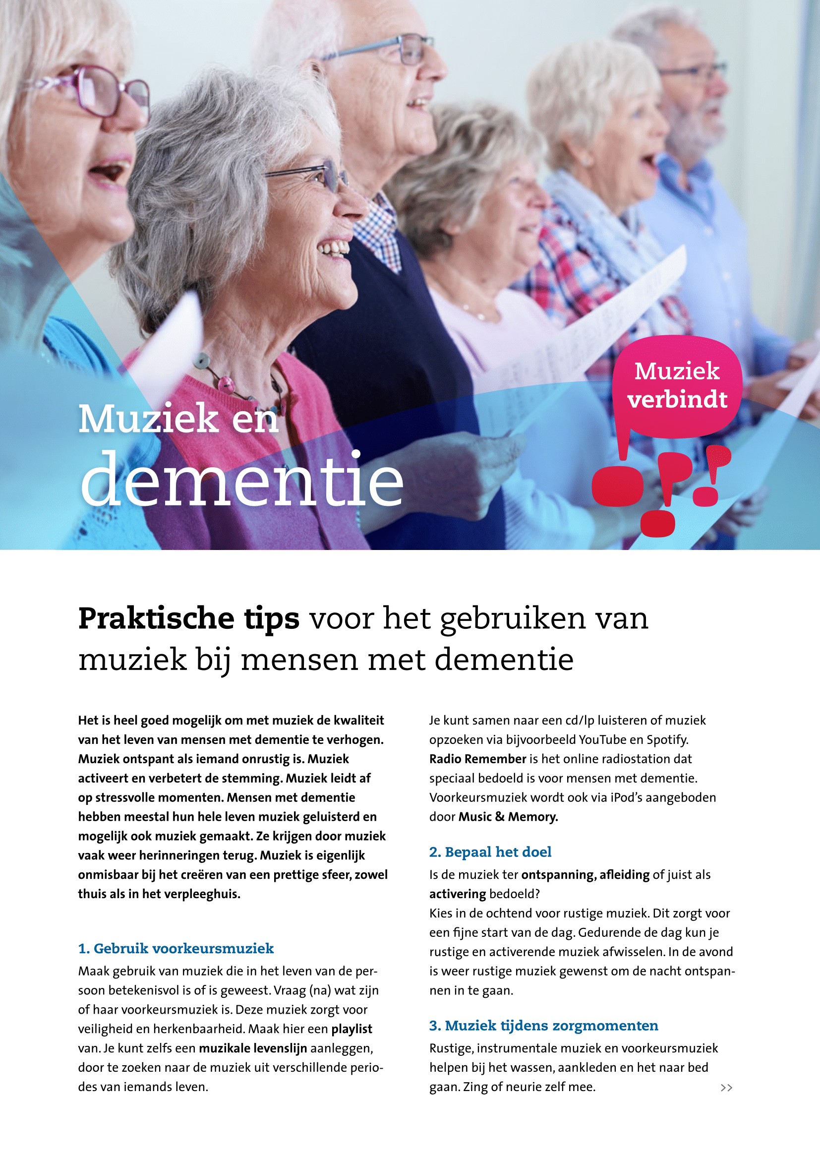 Muziek en Dementie: Praktische tips voor het gebruiken van muziek bij mensen met dementie